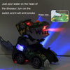 HG-884 Spray Deformation Dinosaur Fighting Vehicle Light Music Automatic Rotating Children Toys(Yellow)
