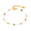 OPK 1389 Colorful Natural Stone Accessories Titanium Bracelet(Gold)