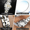 JIN SHI DUN 8813 Fashion Waterproof Luminous Automatic Mechanical Watch, Style:Women(Silver Gold White)