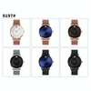 SKMEI 9197 Simple Non-scale Dial Metal Mesh Belt Quartz Watch for Ladies(Black Shell Black Surface)