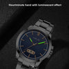 HELEI H9026A-G Men Waterproof Quartz Watch Stainless Steel Calendar Automatic Display Watch(Dark Brown)