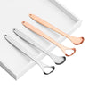 Tongue Cleaner Bad Breath Stainless Steel Cleaning Brush Tongue Scraper+Two-piece Set (Silver)