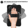 For Xiaomi Redmi Pad SE 8.7 Rotatable Holder Silicone Hybrid PC Tablet Case with Shoulder Strap(Black)