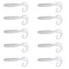 5cm 10pcs /Pack HENGJIA Curved-Tail Soft Dummy Bait Freshwater Fishing Lures(Silver White)