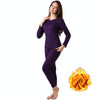 Men Women Gold Velvet Thickened Cold-Proof Thermal Underwear Set, Color: Female Purple(L)