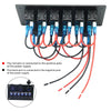 Multi-functional Combination Switch Panel 12V / 24V 6 Way Switches + Dual USB Charger for Car RV Marine Boat (Blue Light)