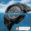 SKMEI 1258 Multifunctional Outdoor Sports Noctilucent Waterproof Wrist Watch, Size: S(Blue)