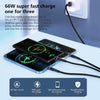 6A 66W 3 in 1 USB to 8 Pin + Micro USB + USB-C / Type-CFast Charging Braided Data Cable(Black)