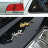 Zinc Alloy Rhinestone Gecko Metal 3D Car Sticker(Gold)