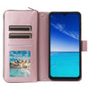 For Samsung Galaxy A13 5G / 4G Nine-card Slots Zipper Wallet Bag Leather Phone Case(Rose Gold)