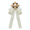 Ladies Court Style Cloth Brooch Lace Bow-knot Bow Tie Costume Accessories, Style:Pin Buckle Version(White)