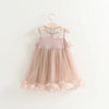 Summer Girls Mesh Lace Vest Dress Princess Dress(Pink)