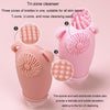 100ml Travel Cleaning Lotion Dispenser Bottle With Washing Brush Cosmetic Shampoo Storage Bottle(Pink)