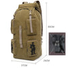 Canvas Shoulder Bag Large Capacity Outdoor Travel Bag Breathable Wearable Casual Backpack(Coffee)
