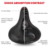 SGODDE Mountain Bike Shock Absorbing Thickened Soft Saddle(Black Red)