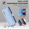 For Samsung Galaxy S25+ 5G Sheep Texture Cross-body Zipper Wallet Leather Phone Case(Blue)