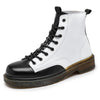 JL-MR062 Men Martin Boots High-Top Lace Biker Work Shoes, Size: 44(White)