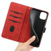 For iPhone 11 Pro Grid Stitching Leather Phone Case with Lanyard(Red)