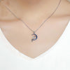 Dark Night Fairy S925 Sterling Silver Necklace With White Gold Plated and Zircon