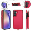 For Samsung Galaxy A54 Double Flap Zipper RFID Leather Phone Case with Short Lanyard(Red)