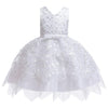 Girls Irregular Embroidered Beaded Bow-knot Tutu Sleeveless Dress Show Dress, Appropriate Height:100cm(White)
