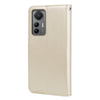 For Xiaomi 12 Lite Rose Embossed Flip PU Leather Phone Case(Gold)