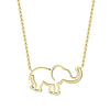 3 PCS Women Stainless Steel Origami Elephant Pendant Necklaces(Gold-color)