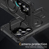 For Samsung Galaxy S23 Ultra 5G Lens Holder MagSafe Phone Case(Black)