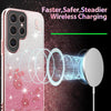 For Samsung Galaxy S25 Ultra 5G Gradient Glitter Flower All-inclusive Phone Case(Pink)