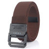 Men Lightweight Metal Free Casual Elastic Belt, Length: 120cm(Plain Weave Coffee)