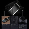 COWATHER CZ025 Men Fashion Business Two-Layer Cowhide Automatic Buckle Belt,Length 110cm(Black)
