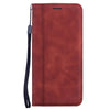 For iPhone 11 Pro Max Frosted Business Magnetic Horizontal Flip PU Leather Case with Holder & Card Slot & Lanyard(Brown)