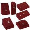 20x14x5.5cm Three-bit Necklace Seat Jewelry Display Rack Microfiber Jewelry Counter Display Props