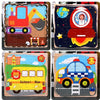 5 PCS KBX-017 Children Wooden Picture Puzzle Baby Early Education Toys(Police Car)