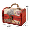 Wooden Crystal Jewelry Storage Box Antique Distressed Wedding Candy Gift Box(6076F Yellow Map)
