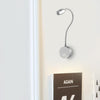 3W Silver Shell Flexible Goose Neck White Light LED Reading Lamp Light , 160 LM 3000-3200K Wall Mount Light Wall Sconce Lamp, Got the CE / FCC Certification, Goose Neck Length: 30cm, US/EU Plug, Default Delivery EU Plug