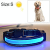 USB Rechargeable LED Dog Collar, Blue, 35-40cm (Medium/Large)