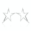 Simple S925 Sterling Silver Earrings Star Hollow Female Temperament Earrings