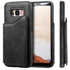 For Galaxy S8 Shockproof Calf Texture Protective Case with Holder & Card Slots & Frame(Black)