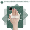 For Xiaomi Pad 7 / 7 Pro Rotatable Holder Silicone Hybrid PC Tablet Case with Shoulder Strap(Emreald Green)