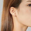 Simple Earrings Sterling Silver S925 Earrings Ear Buckles, Color:Rose Gold