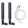 2 x 6dBi 2.4GHz 5GHz Dual Band WiFi RP-SMA Male Antenna + 2 x 35CM RP-SMA IPEX MHF4 Pigtail Cable for M.2 NGFF WiFi WLAN Card (Black)