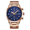 OCHSTIN 7245 Fashion Steel Strap Multifunctional Quartz Men Watch(Rose Gold Blue)