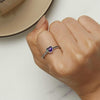 S925 Twist Heart Shape Temperature Stone Color Changing Ring