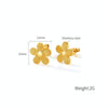 OPK GE941 1pair Vintage Stainless Steel Flower Earrings(Gold)