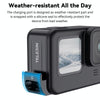 For GoPro Hero11 Black / HERO10 Black /9 Black TELESIN Waterproof Side Cover Easy Removable Charging Cover Port(Black)