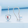 BSE785 Sterling Silver S925 Heart Moonstone Platinum Plated Earrings