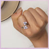 BSR451-E Sterling Silver S925 White Gold Plated Zircon Pansy Ring