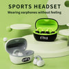 Business Binaural Digital Display Clip-On Bluetooth Earphone With Charging Compartment(Black+Green)