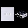 CAT.6 Shielded Pass-through Network Module, Dual Ports Panel + Shielded Pass-through (White)